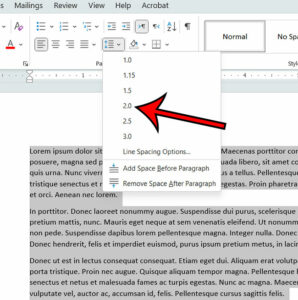 how to use double spacing in Microsoft Word for Office 365
