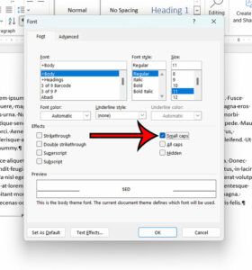 how to do small caps in microsoft word